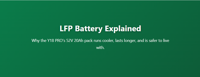 LFP Battery Explained: Why the Y18 PRO's 52V 20Ah Pack Lasts 4000+ Cycles | Flydone