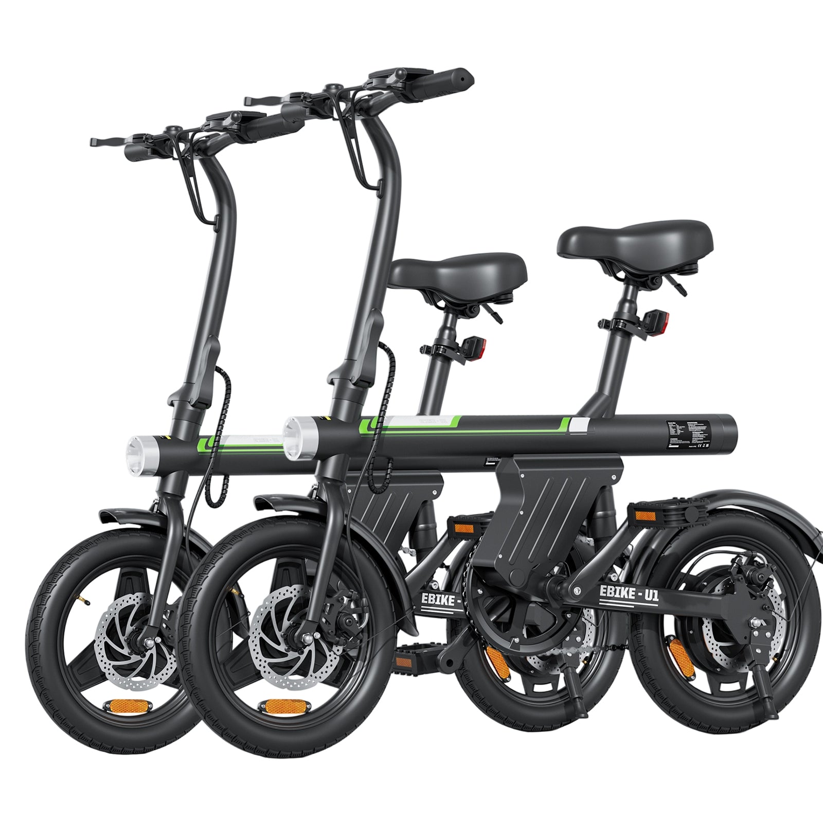 2pcs Mini Electric Bike for Big Kids, 500W Motor 20 mph Folding E-Bikes, 14" Adult Electric Bicycles with Smart Uphill 36v 7.8AH Battery UL 2849 Certified E Bike for Teens
