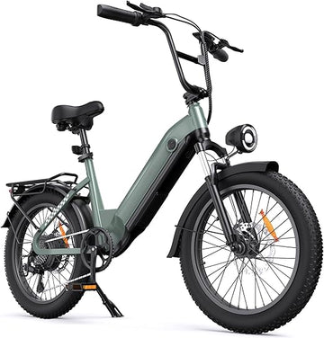 U8 Electric Bike for Adults,1000W Peak Motor Ebike,Max 20/28MPH 75-105Miles Range Electric Bicycle,48V 13AH/18AH Battery Commuting 20" Step Thru Fat Tire Ebikes for Adults,7 Speed Gearing
