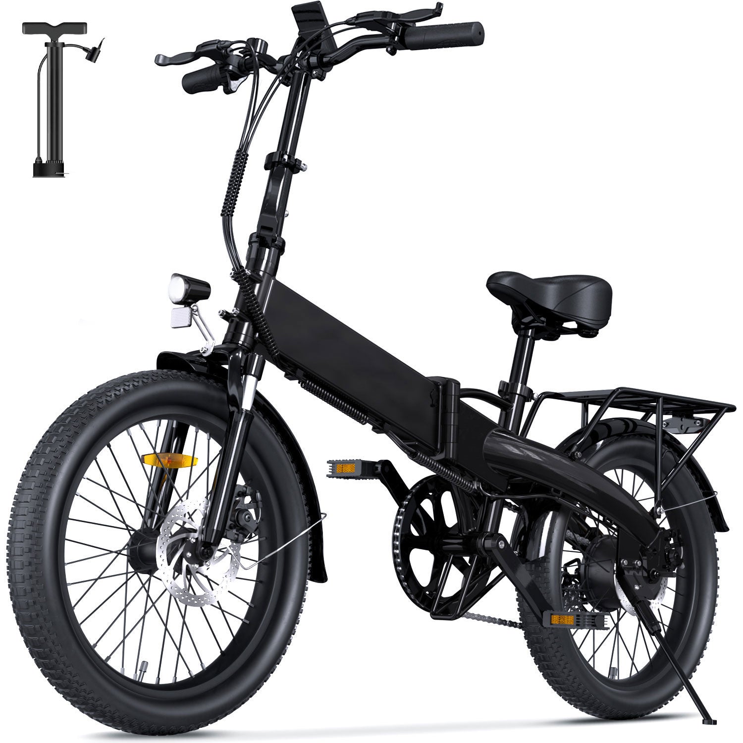 U5 PRO E Bike for Adults Electric Bike with Front Suspension, 48V 500W Folding Ebikes for Adults, Aluminum Frame, 7 Speed Gear, 20mph Foldable Electric Bicycles, 20" Fat Tire Ebike