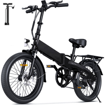 U5 PRO E Bike for Adults Electric Bike with Front Suspension, 48V 500W Folding Ebikes for Adults, Aluminum Frame, 7 Speed Gear, 20mph Foldable Electric Bicycles, 20" Fat Tire Ebike