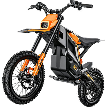 Flydone MT2 Electric Dirt Bike for Adults, 5000W Peak Mid-Drive Motor 48V 22.5Ah Removable Battery Off-Road Motorcycle, 35 MPH 60+ Miles Range, 14"/12" Knobby Tires, Full Hydraulic Brakes & NFC Control,Tangerine