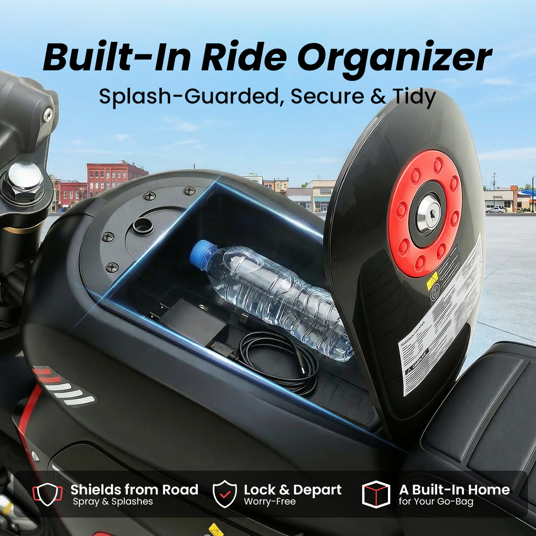 Flydone Electric Dirt Bike for Adults, 𝟰𝟬𝟬𝟬𝗪 𝗣𝗲𝗮𝗸 Motor 48V 20Ah Off-Road Motorcycle, 35 MPH 60+ Miles Range, Built-In Ride Organizer, Comfort Seat & NFC Control, Gunmetal