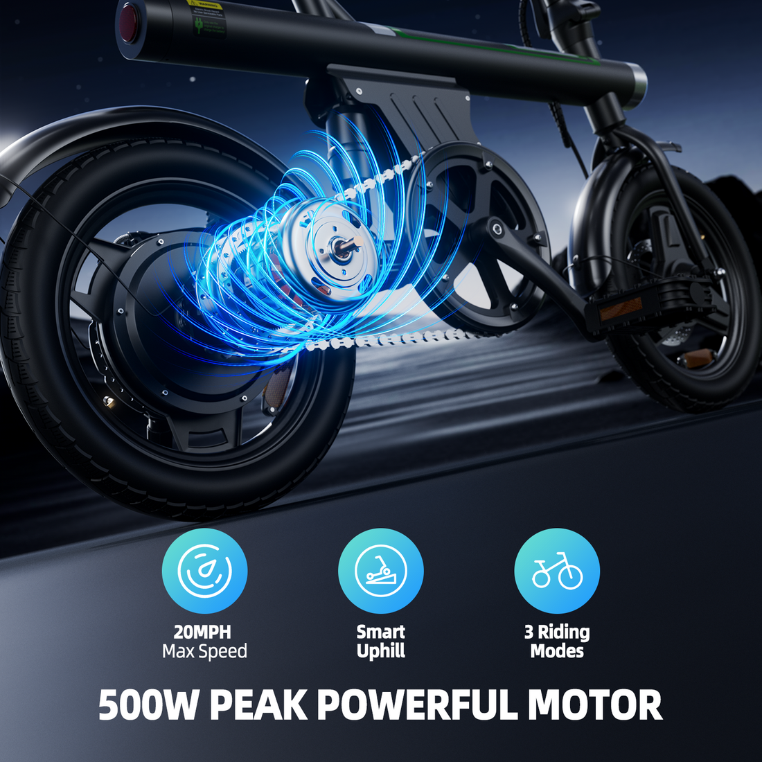 2pcs Mini Electric Bike for Big Kids, 500W Motor 20 mph Folding E-Bikes, 14" Adult Electric Bicycles with Smart Uphill 36v 7.8AH Battery UL 2849 Certified E Bike for Teens